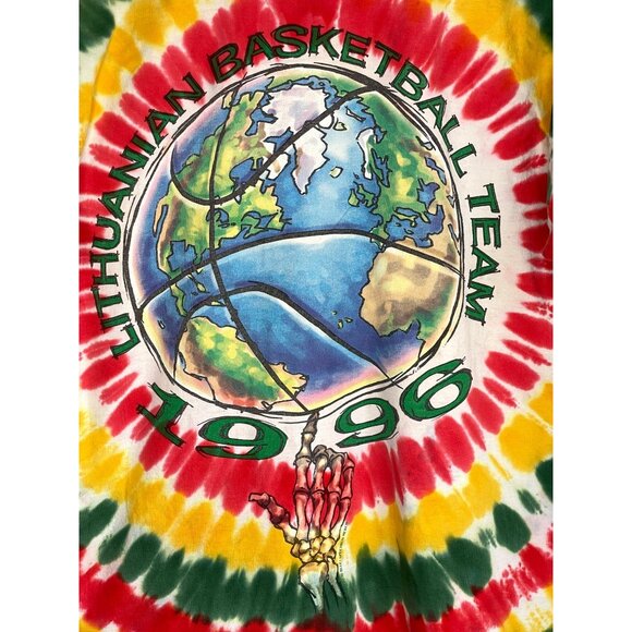 Vintage 90s 1996 Grateful Dead Olympics Lithuania Blue Spectrum T-Shirt Mens XL - Picture 7 of 11